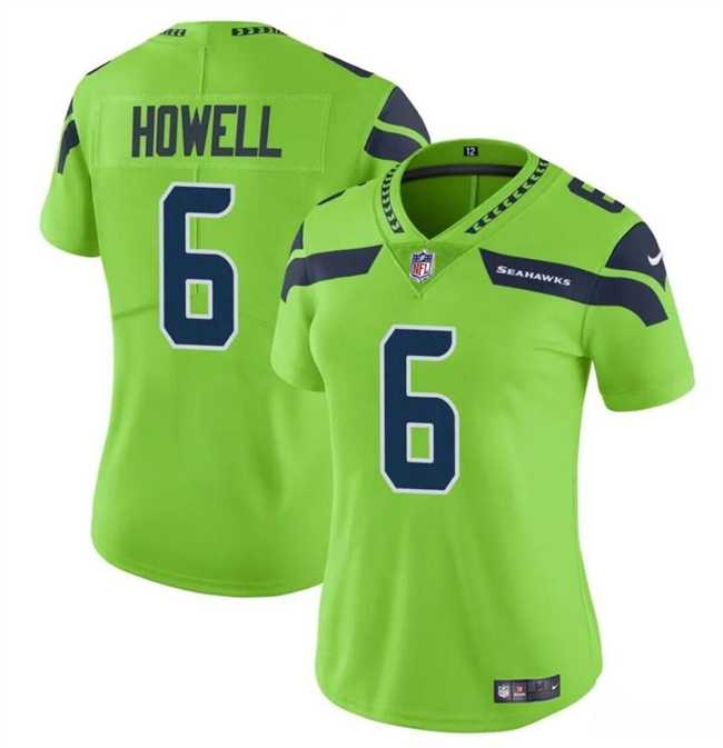 Womens Seattle Seahawks #6 Sam Howell Green Vapor Limited Stitched Jersey Dzhi